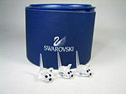 スワロフスキー【swarovski】 子ネズミ3点 クリスタルネズミのオブジェ
